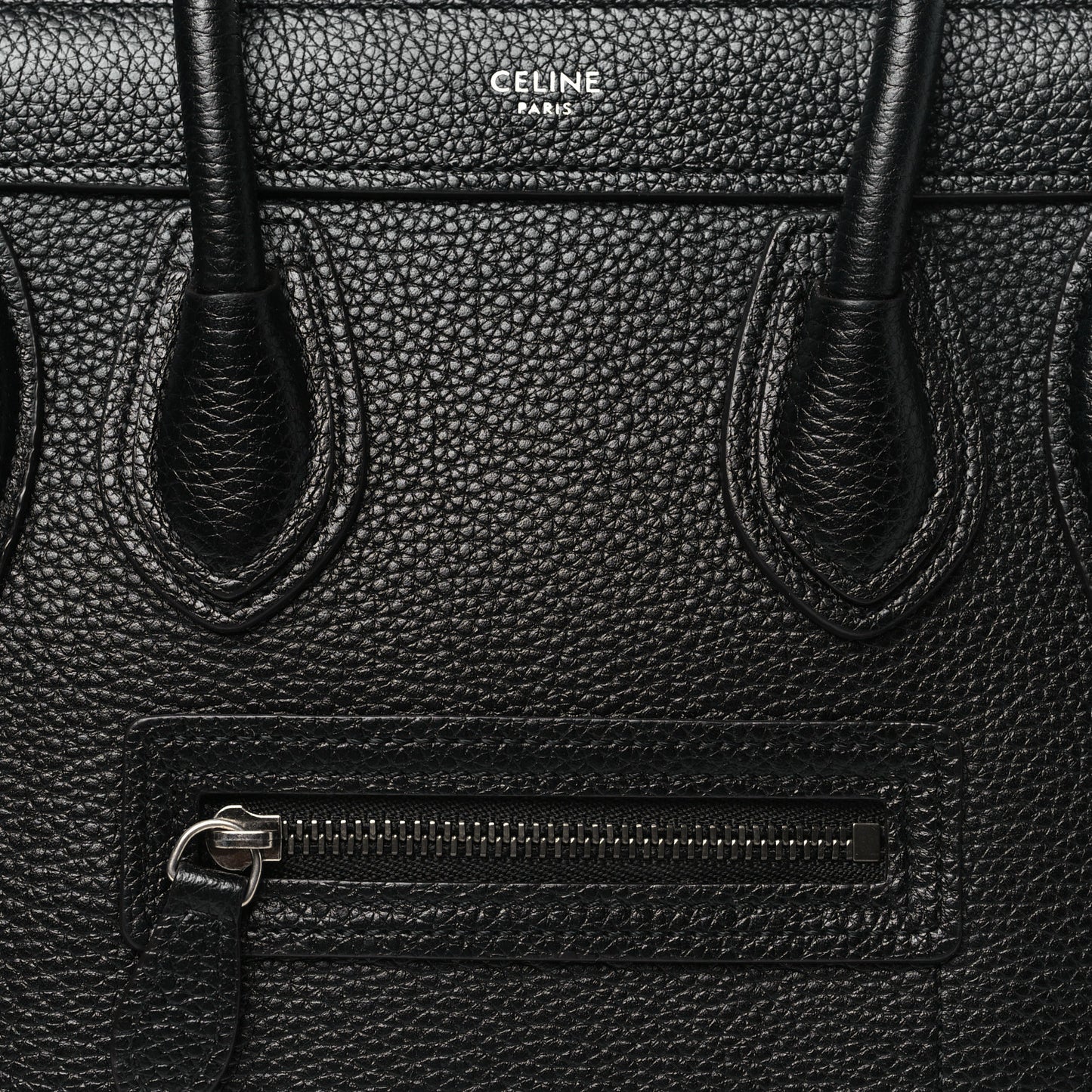 Drummed Calfskin Nano Luggage Black
