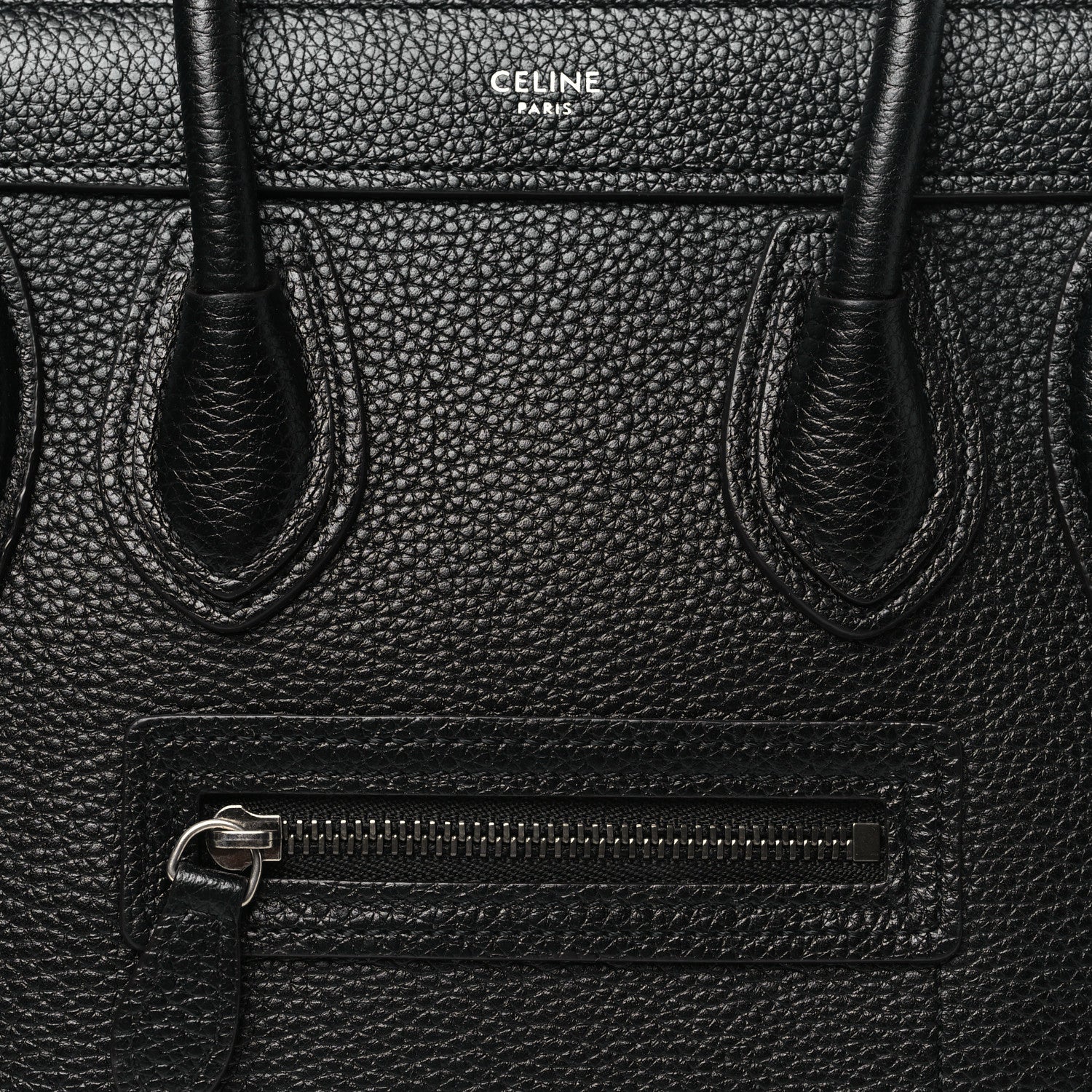Celine Drummed Calfskin Nano Luggage Black 9 of 11