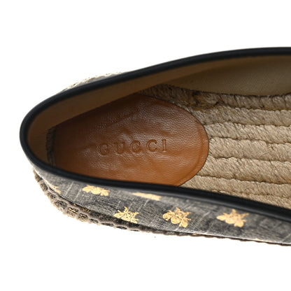 Gucci GG Supreme Monogram Bees Espadrille Flats 40 Beige Ebony Oro Black 7 of 8