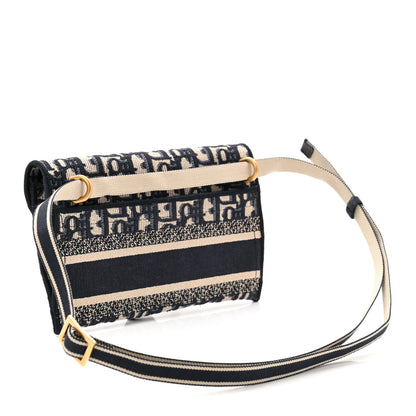 Christian Dior Oblique Slim Saddle Pouch Blue 3 of 11