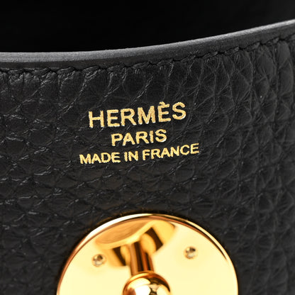 Hermes Taurillon Clemence Lindy 26 Black 6 of 10