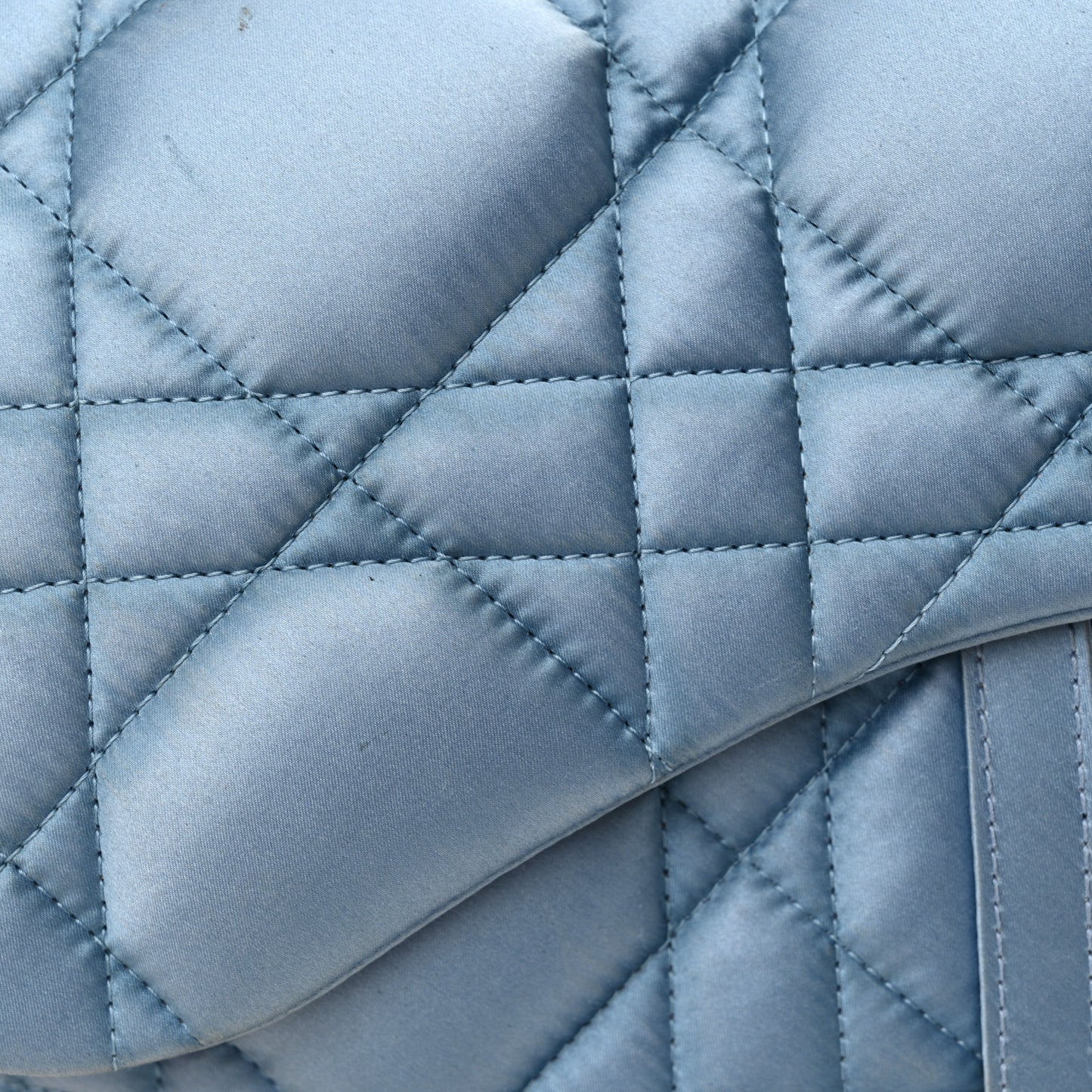 X ERL Satin Cannage Micro Venice Saddle Bag Blue