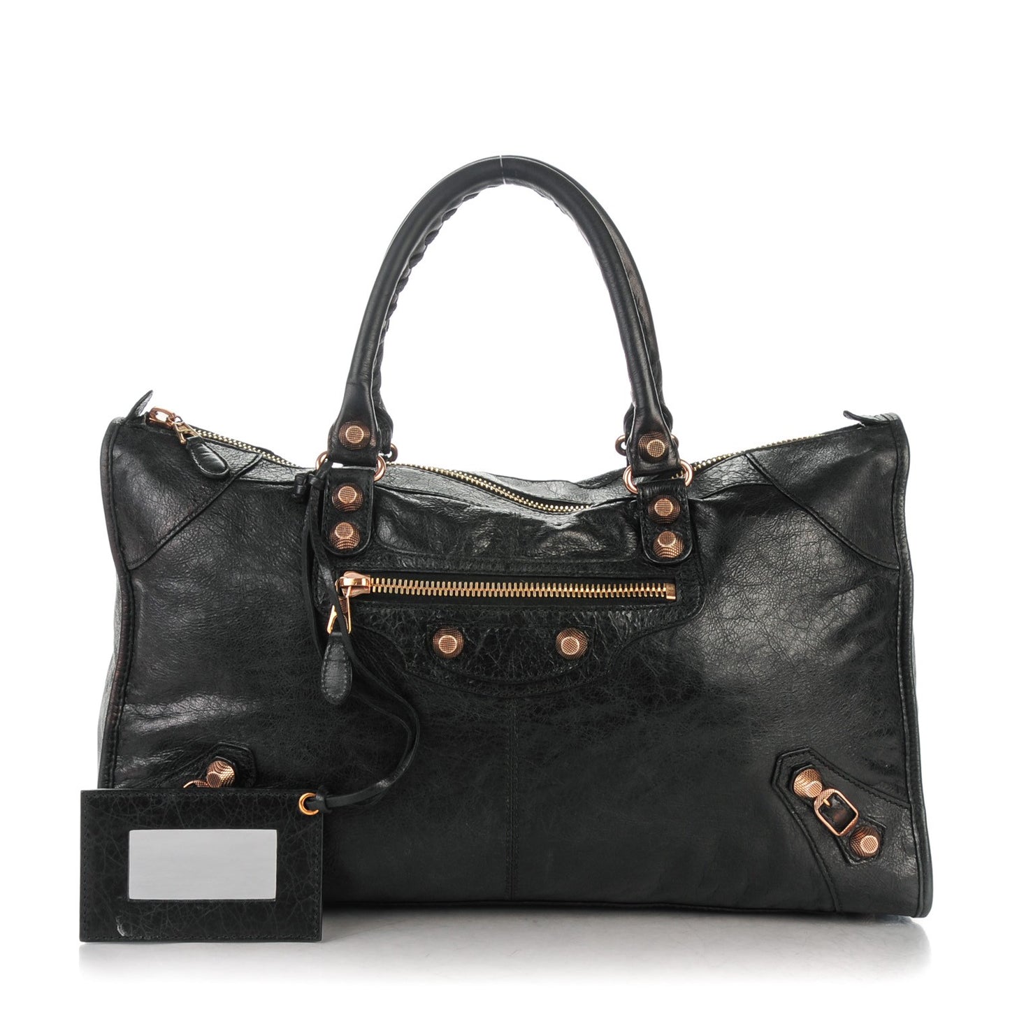 Agneau Giant 12 Rose Gold Hardware Work Black