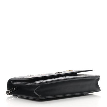 Chanel Aged Calfskin Quilted Lucky Charms 2.55 Reissue Wallet On Chain WOC Black 3 of 11