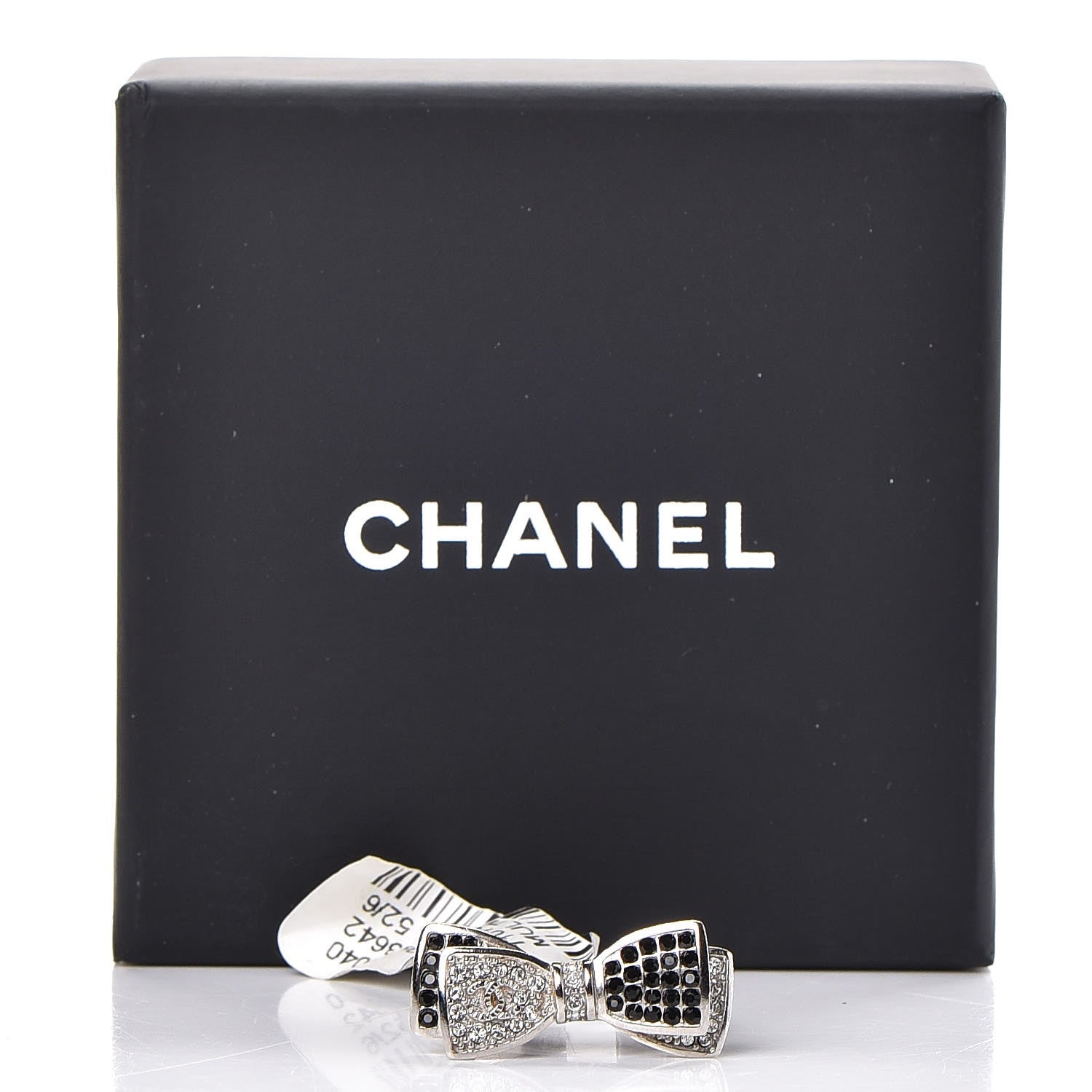 Chanel Crystal Bow Ring 6 Black Silver 5 of 5
