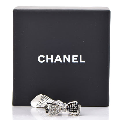 Chanel Crystal Bow Ring 6 Black Silver 5 of 5