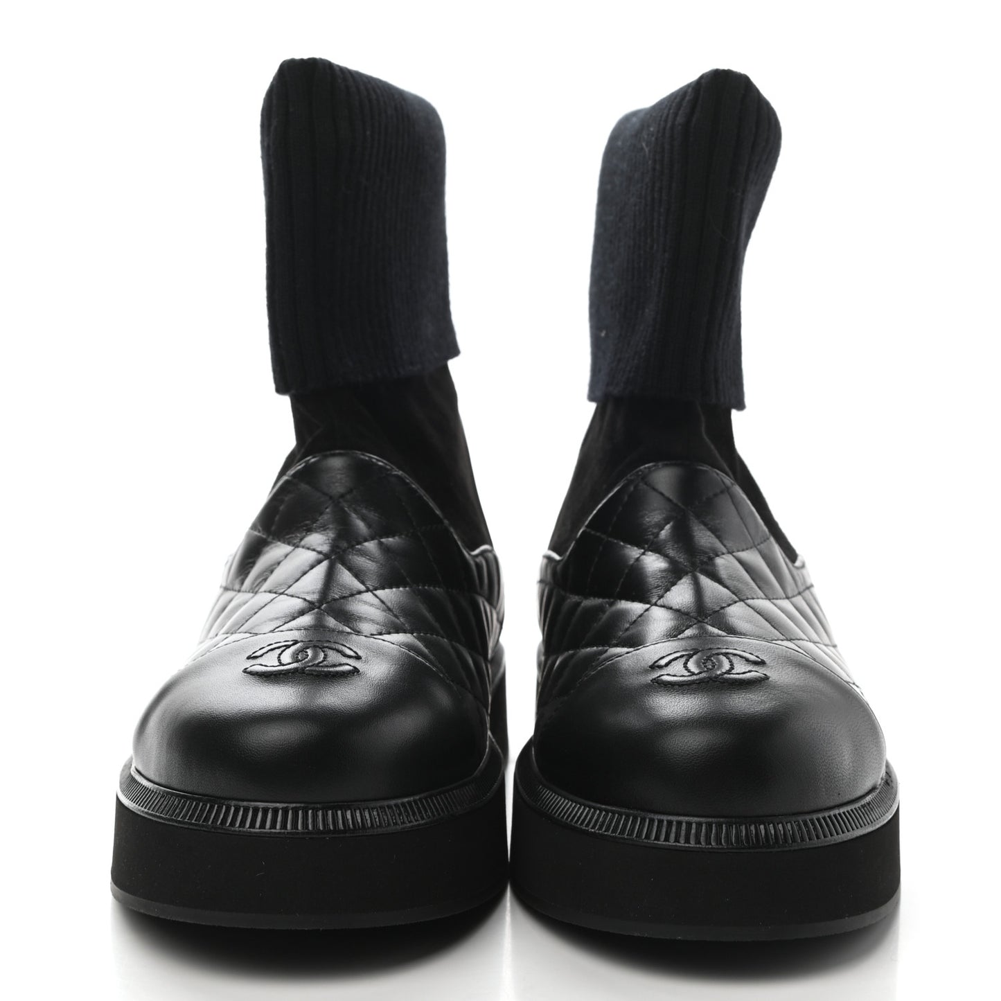 Suede Lambskin Calfskin Knit Womens Ankle Boots 40 Black