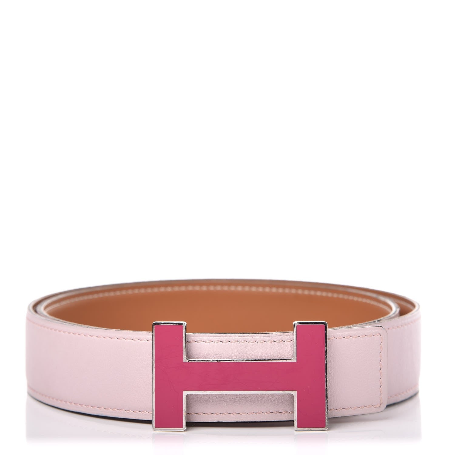 Hermes Swift 32mm Quizz H Belt 85 Rose Dragree Gold 1 of 8