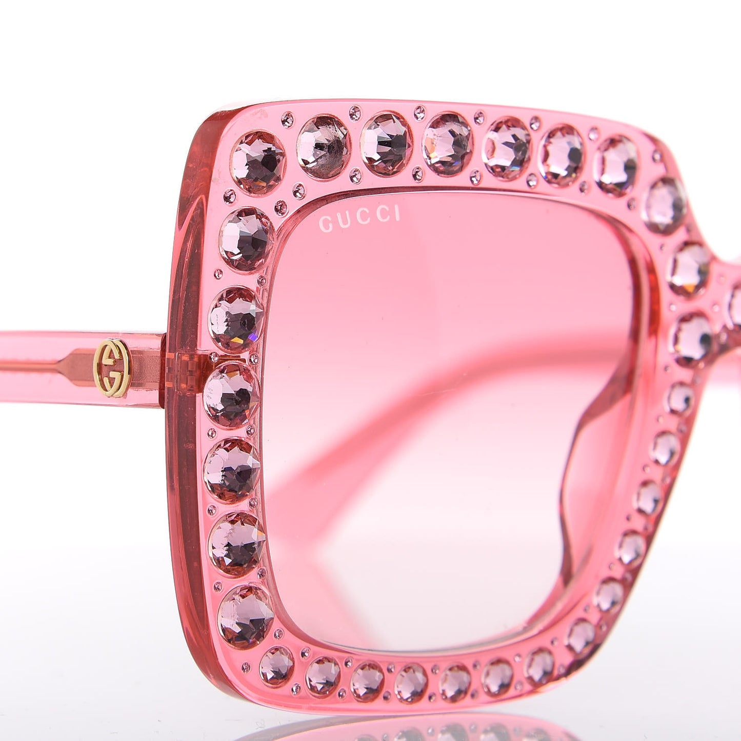 Crystal Square Frame Sunglasses GG0148S Pink
