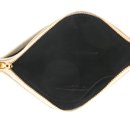 Saint Laurent Grain De Poudre Chevron Monogram Bill Pouch Crema Soft 5 of 7
