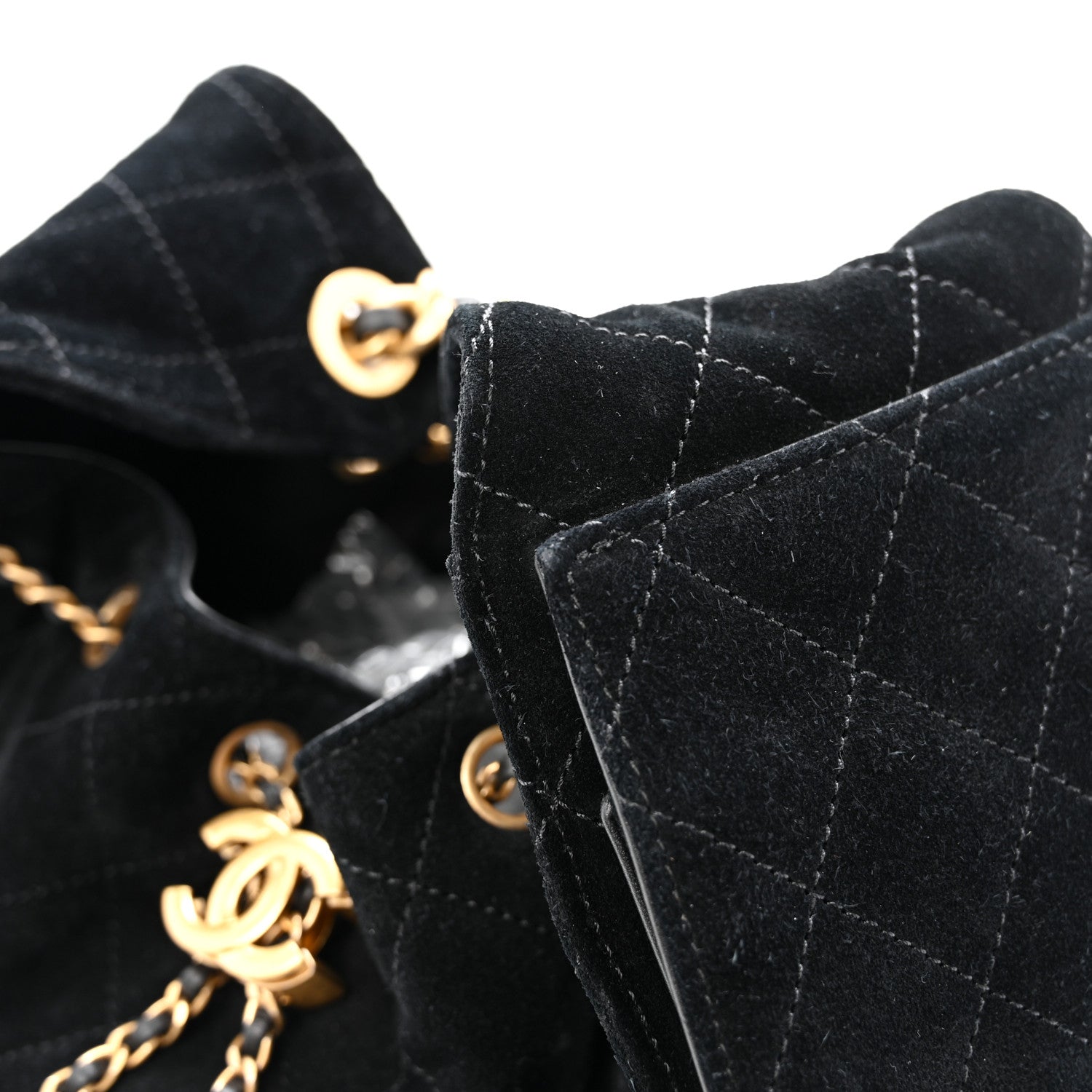 Chanel Suede Quilted Small Chanel 25 Handbag Black 12 of 13