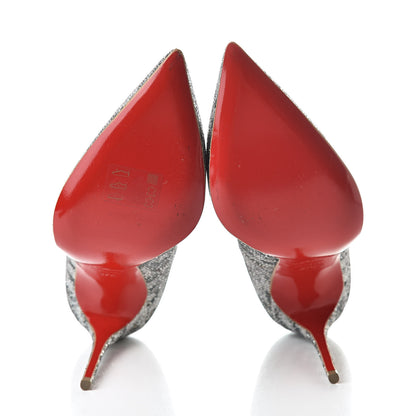 Christian Louboutin Glitter Sirene Pigalle Follies 100 Pumps 37.5 Silver 5 of 8
