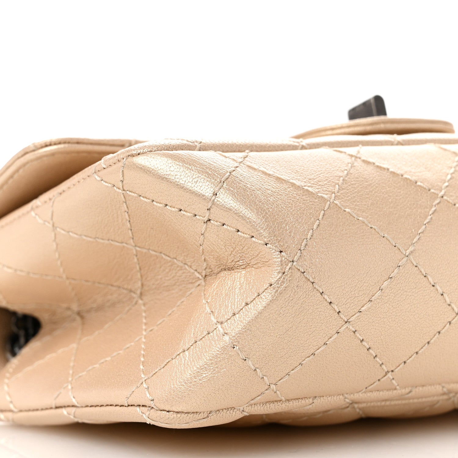Chanel Metallic Sheepskin Quilted 2.55 Reissue Mini Flap Beige 9 of 11