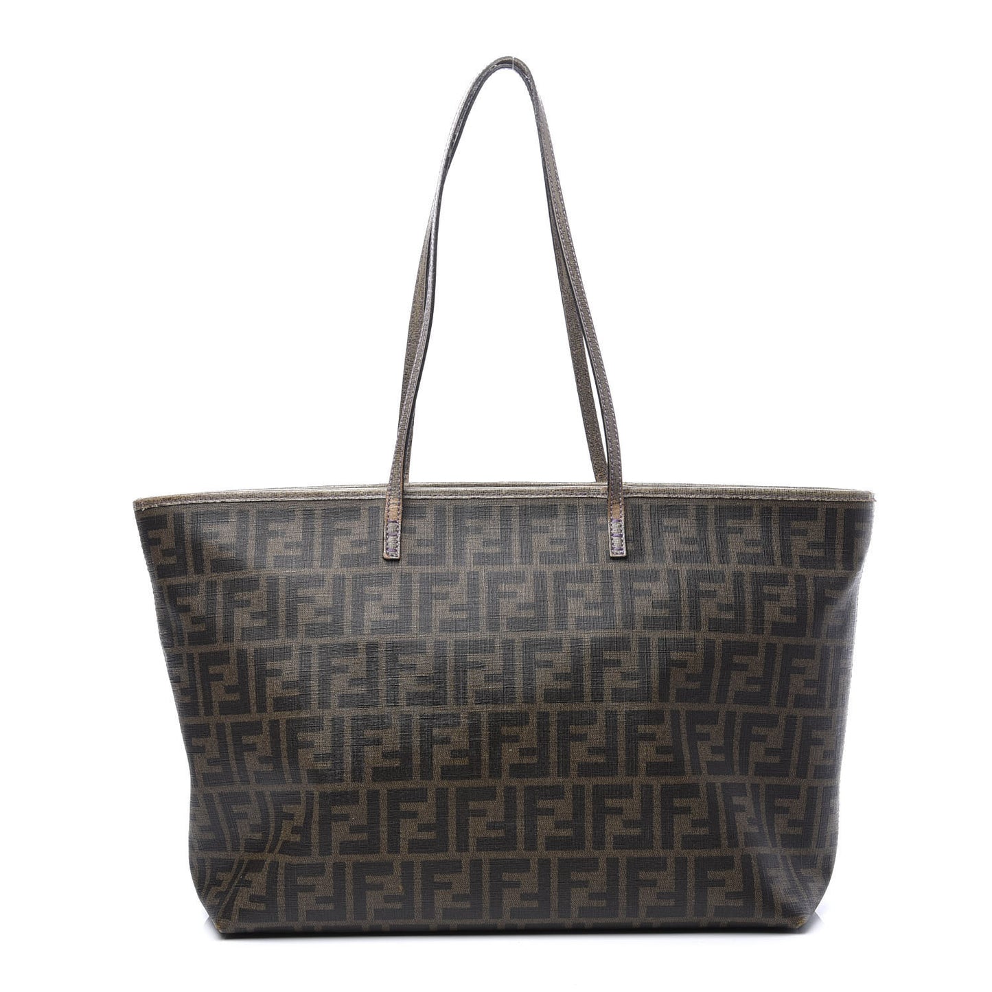 Zucca Spalmati Vitello Elite Medium Roll Tote Tobacco Viola