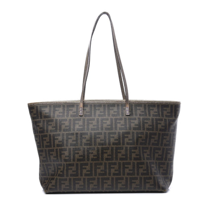 Fendi Zucca Spalmati Vitello Elite Medium Roll Tote Tobacco Viola 1 of 13