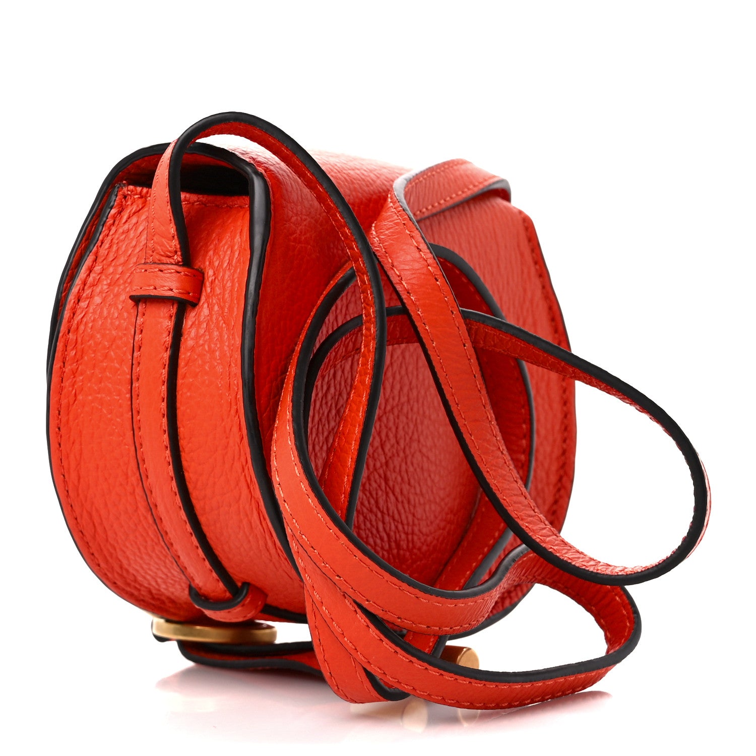 Chloe Calfskin Nano Marcie Saddle Bag Rusted Orange 3 of 11