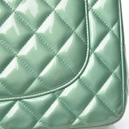 Chanel Patent Quilted Jumbo Double Flap Green 23 of 23