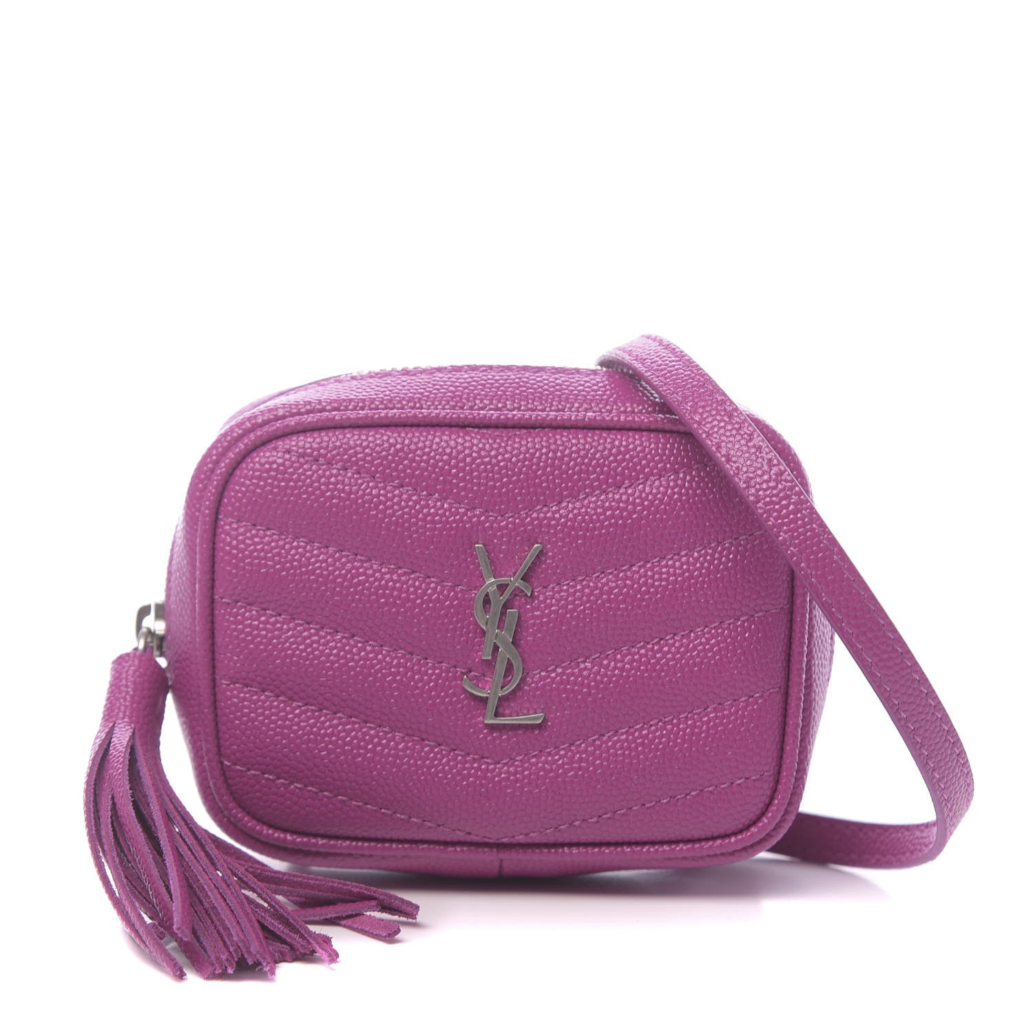 Saint Laurent Grain De Poudre Matelasse Monogram Baby Lou Camera Bag Electric Fuxia 1 of 10