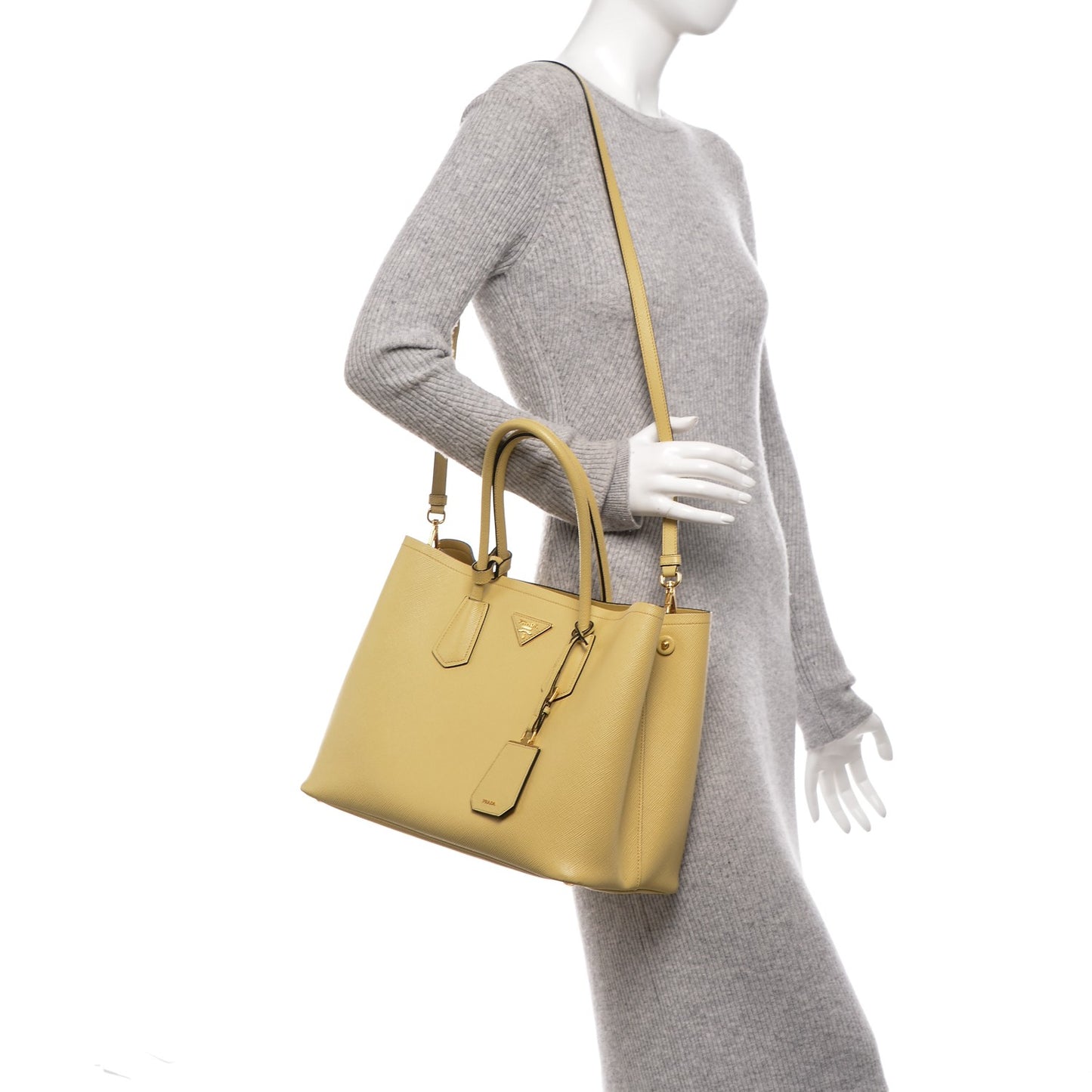 Saffiano Cuir Medium Double Bag Polline