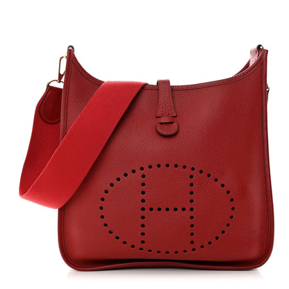 Hermes Taurillon Clemence Evelyne III PM Rouge Casaque 1 of 12