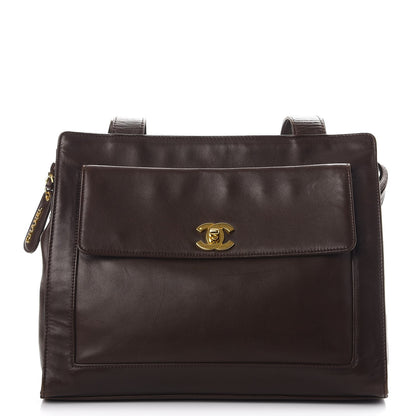 Chanel Lambskin CC Tote Brown 1 of 17