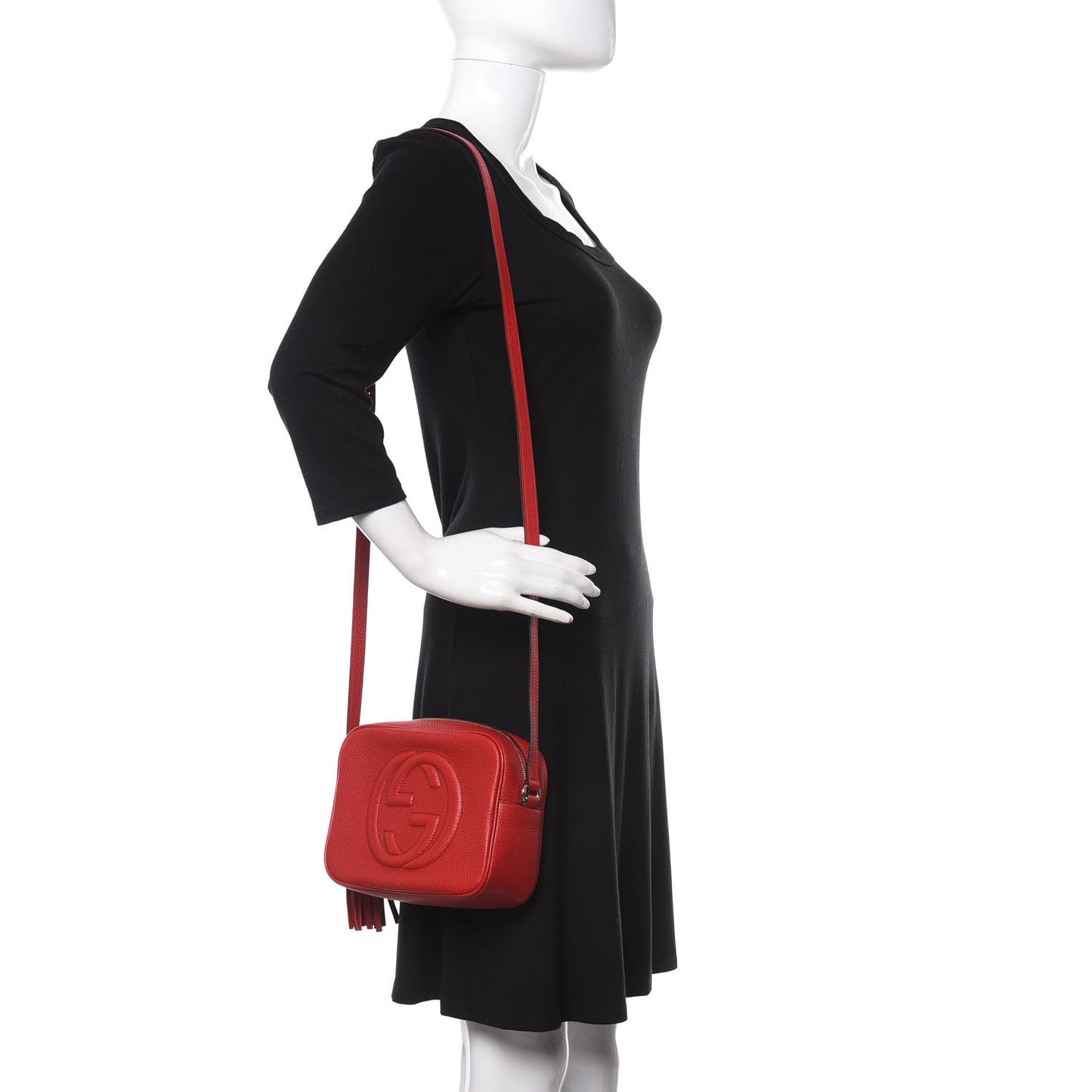 Pebbled Calfskin Small Soho Disco Bag Tabasco Red
