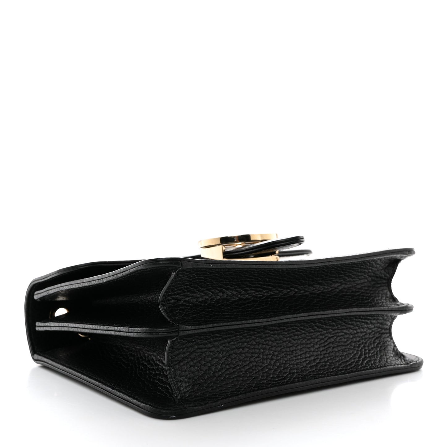 Dollar Calfskin Small Interlocking G Shoulder Bag Black