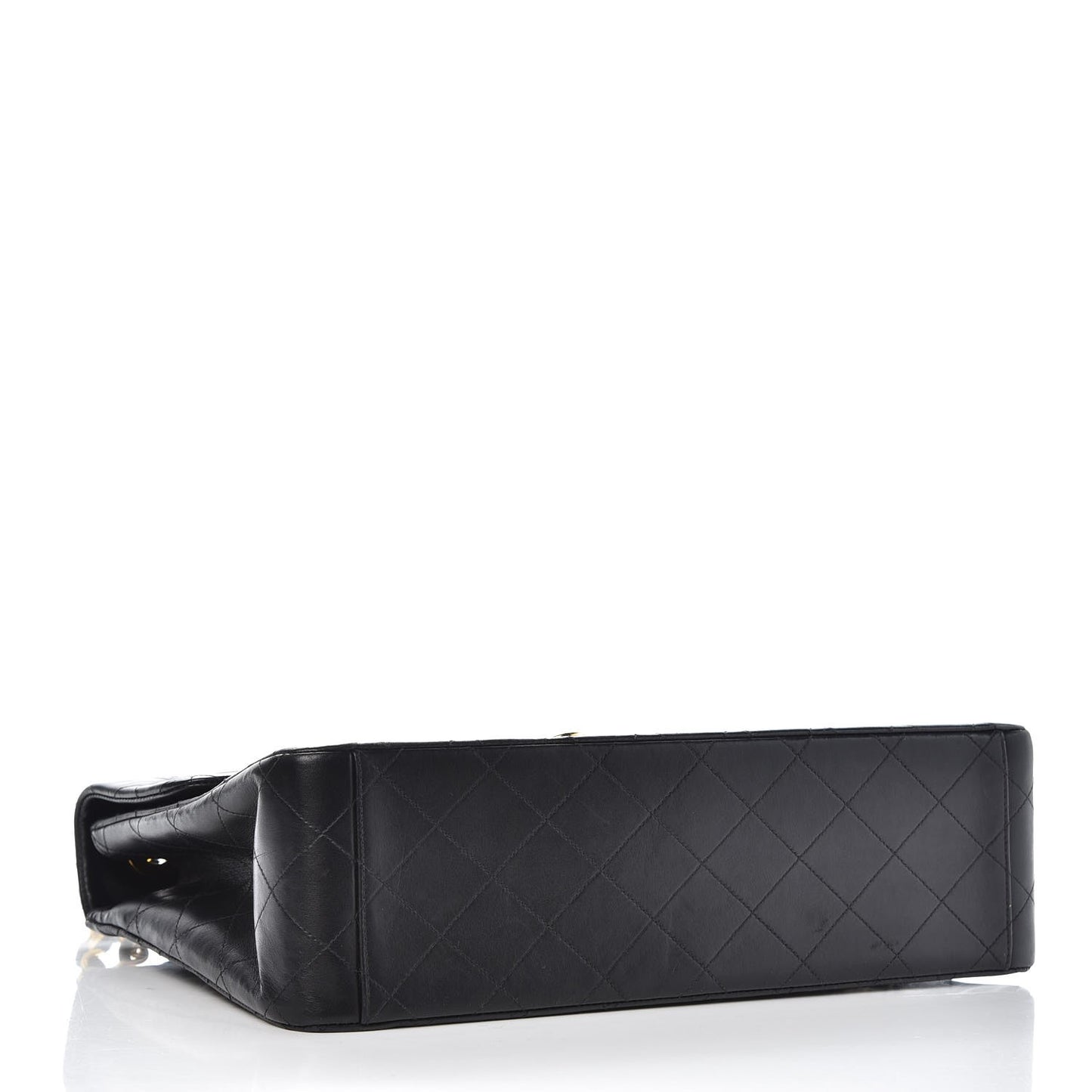 Lambskin Quilted XL Jumbo Single Flap Black