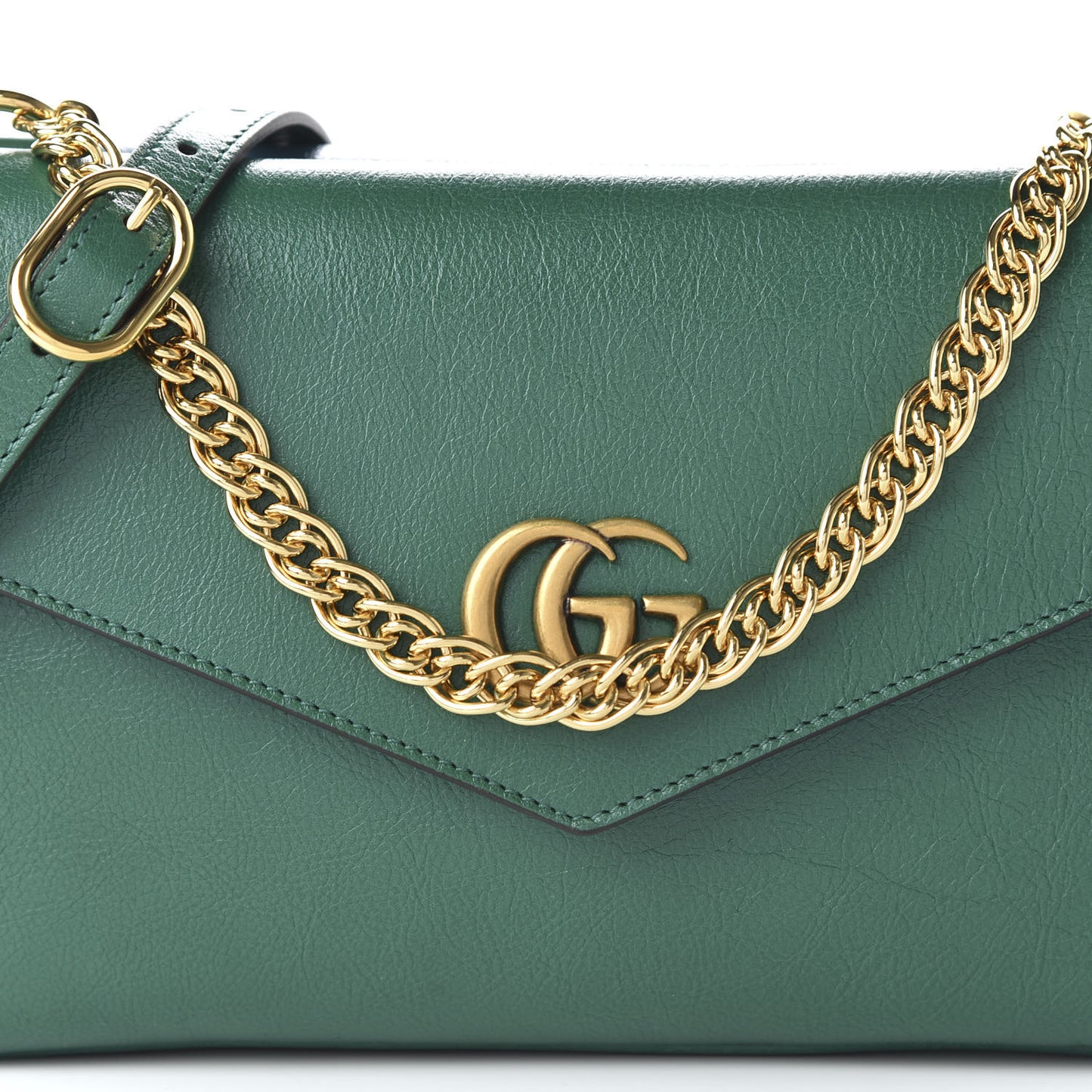 Calfskin Medium Thiara Double Envelope Shoulder Bag Blue Green