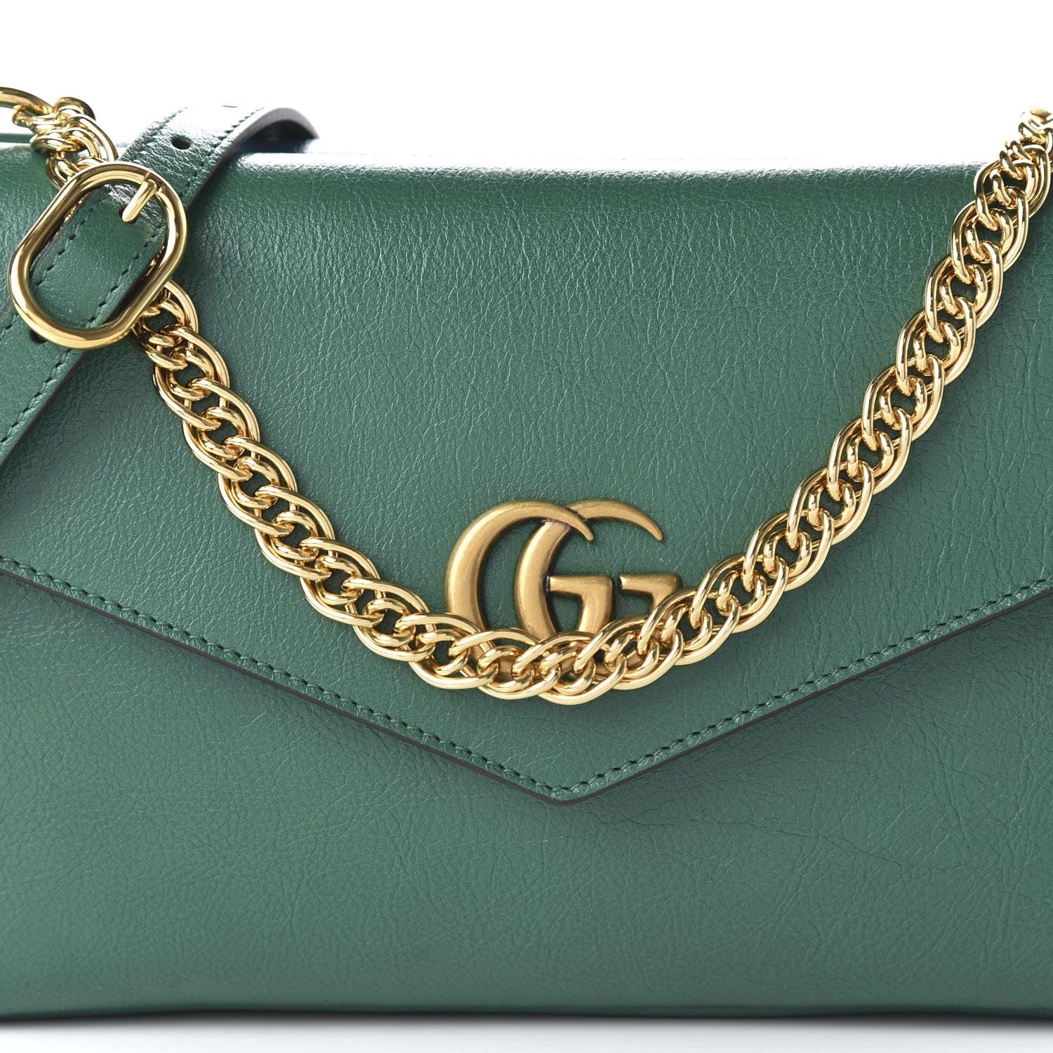 Gucci Calfskin Medium Thiara Double Envelope Shoulder Bag Blue Green 10 of 10