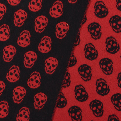 Alexander McQueen Wool Reversible Upside Down Skull Scarf Black Red 4 of 5