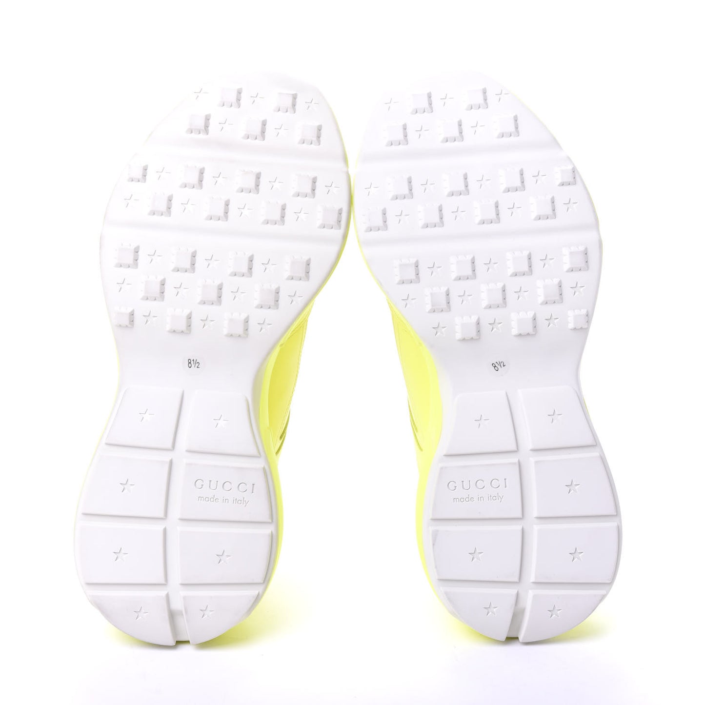 Calfskin Mens Rhyton Sneakers 8.5 Yellow Fluo
