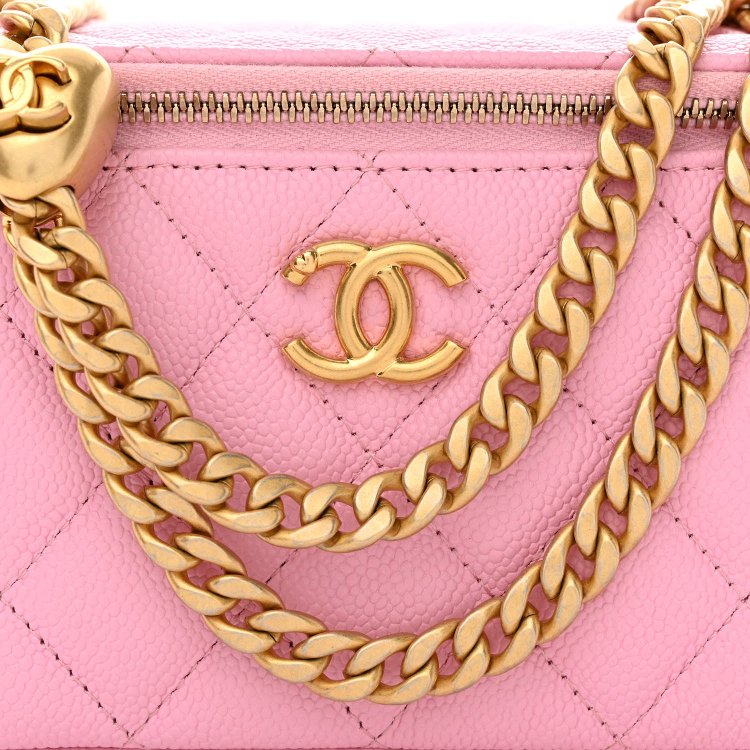 Chanel Caviar Quilted Sweetheart Vanity Case Pink 8 of 11