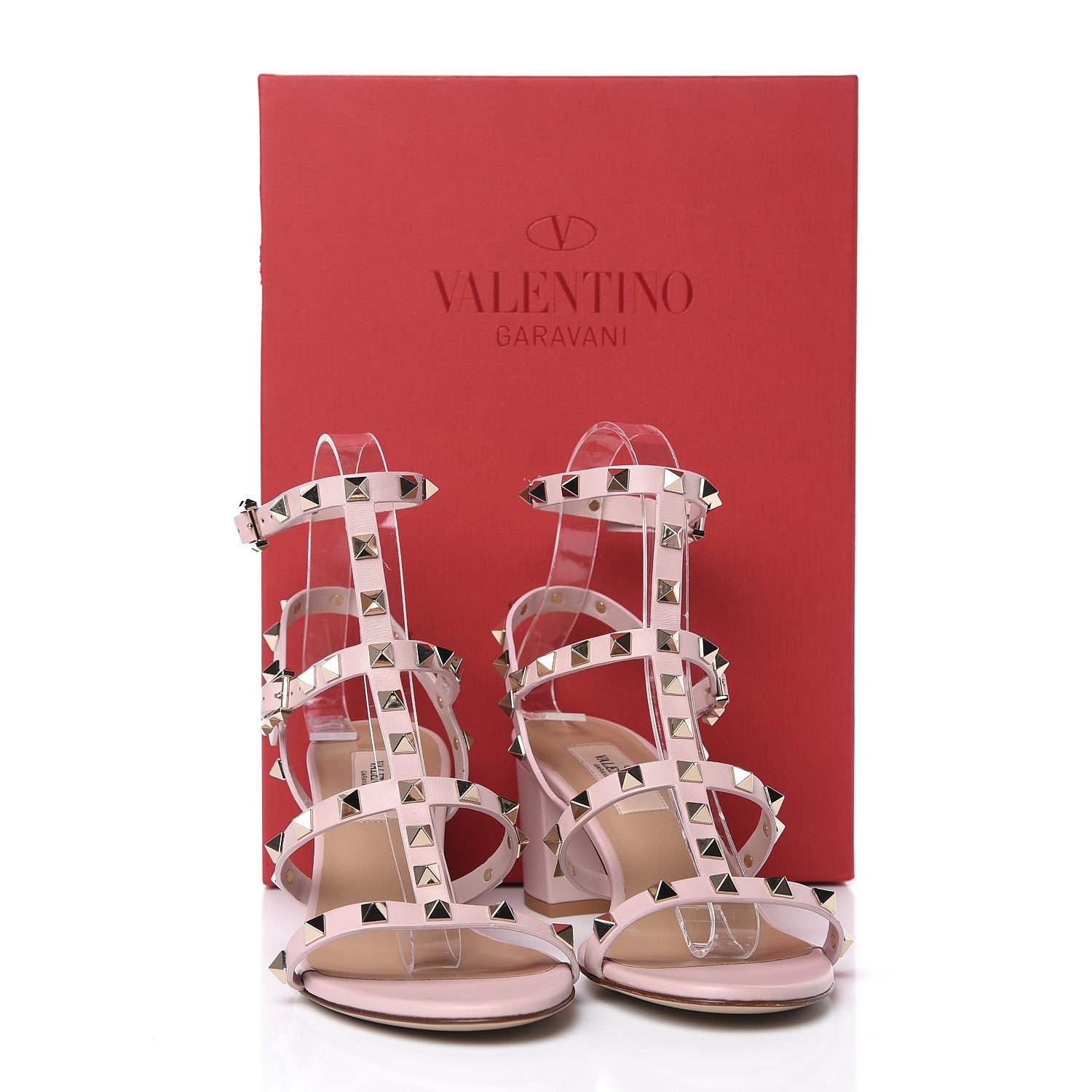 Valentino Garavani Calfskin Rockstud 60mm City Sandals 37 Water Rose 8 of 8