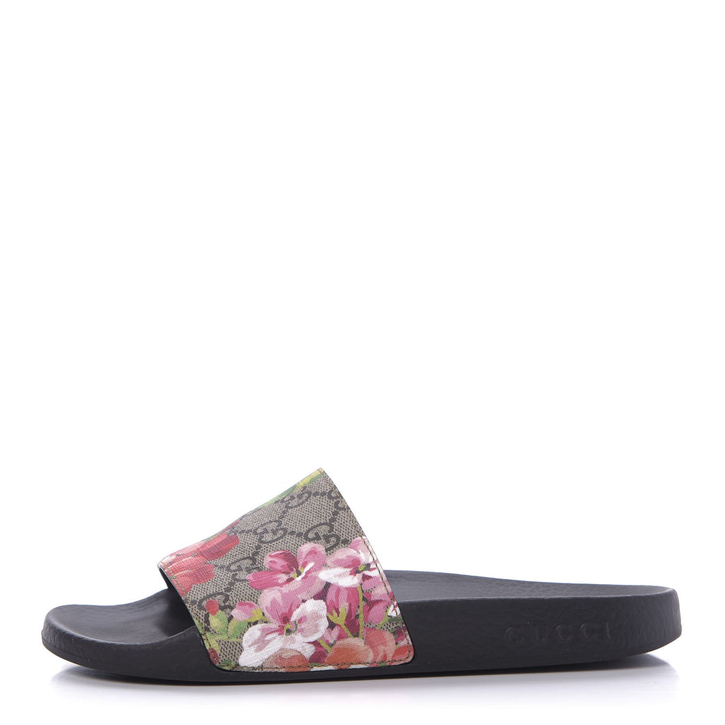 GG Supreme Monogram Blooms Slide Sandals 37 Beige Multicolor