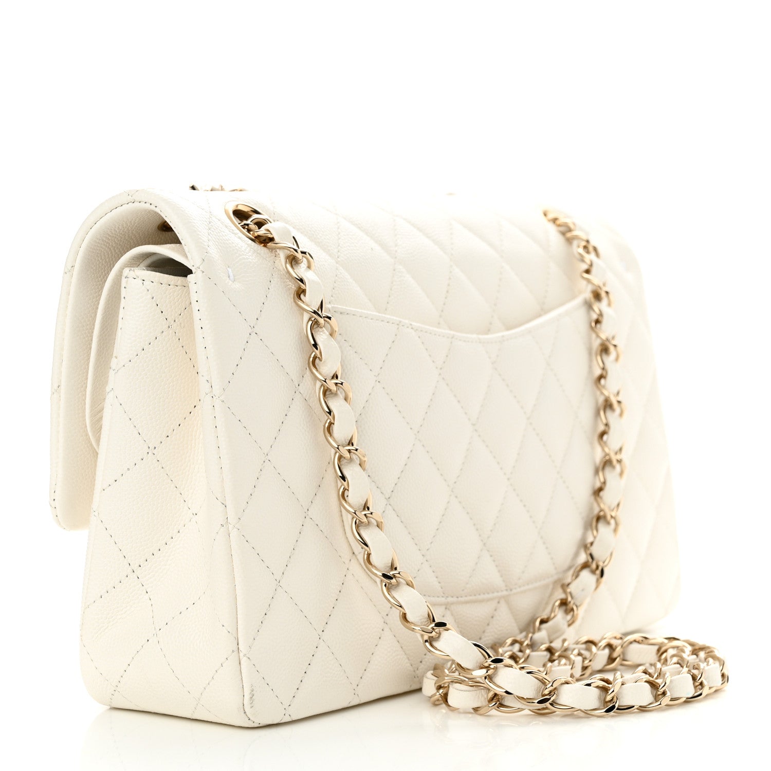 Chanel Caviar Quilted Medium Double Flap White 2 of 11