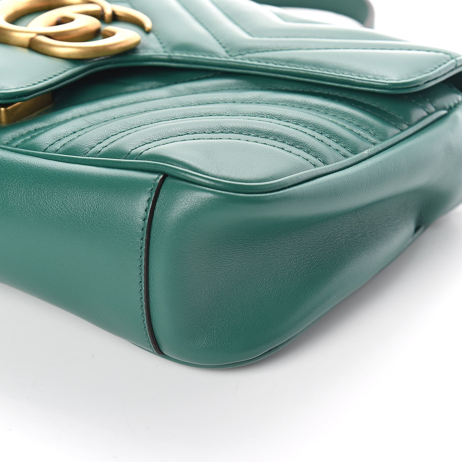 Gucci Calfskin Matelasse Small GG Marmont Shoulder Bag Emerald Green 9 of 9