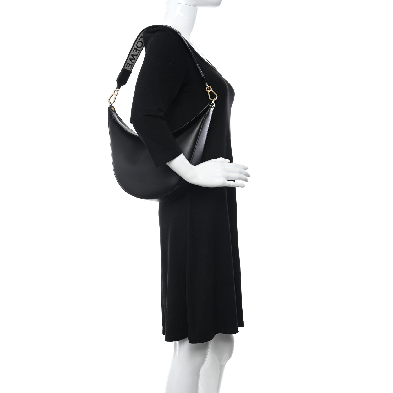 Loewe Satin Calfskin Jacquard Luna Bag Black 2 of 10