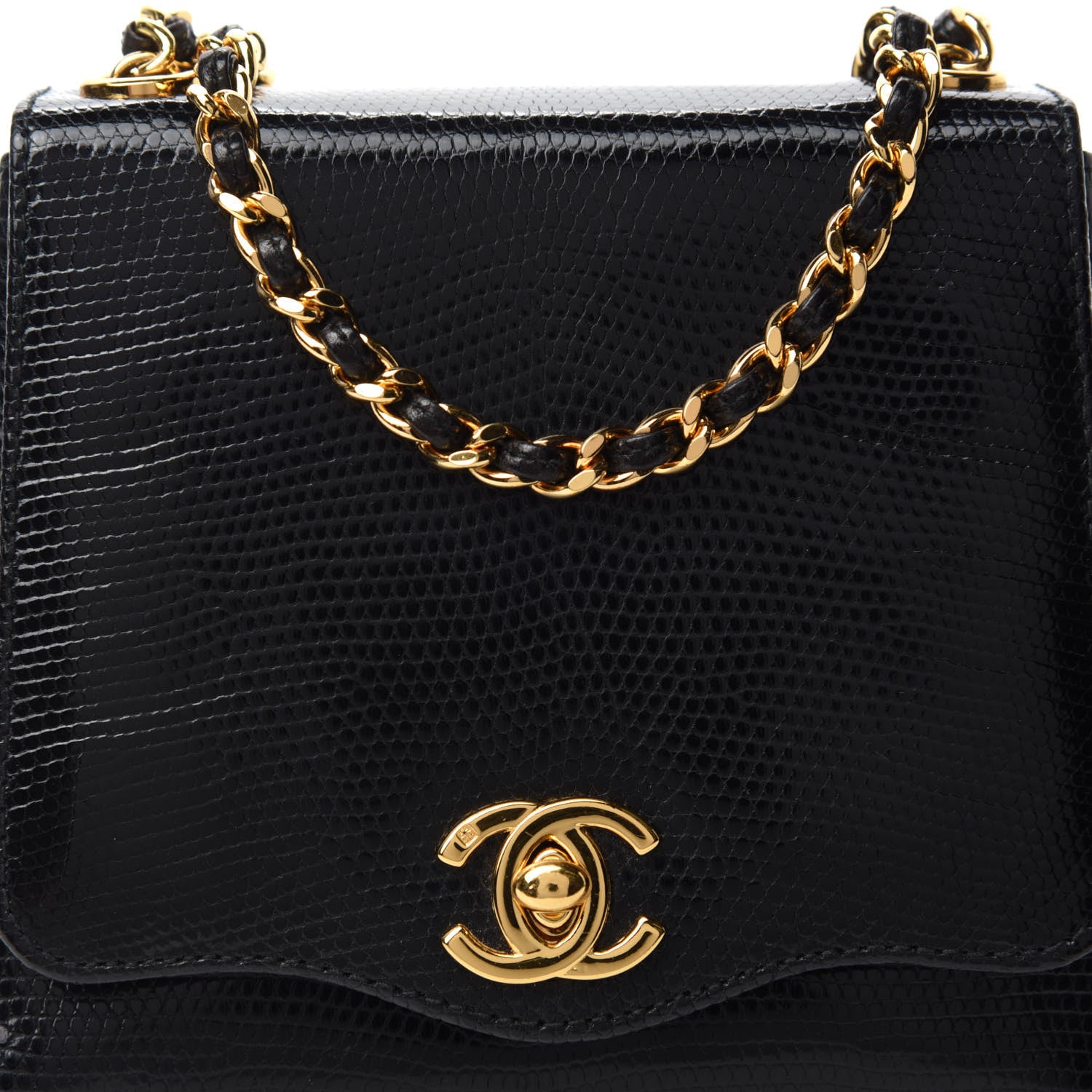 Chanel Lizard Mini Single Flap Black 13 of 14