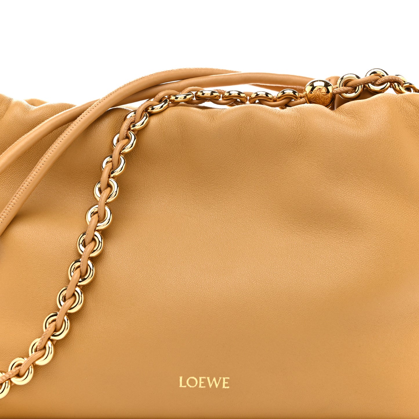 Mellow Nappa Donut Medium Chain Flamenco Knot Clutch Sahara