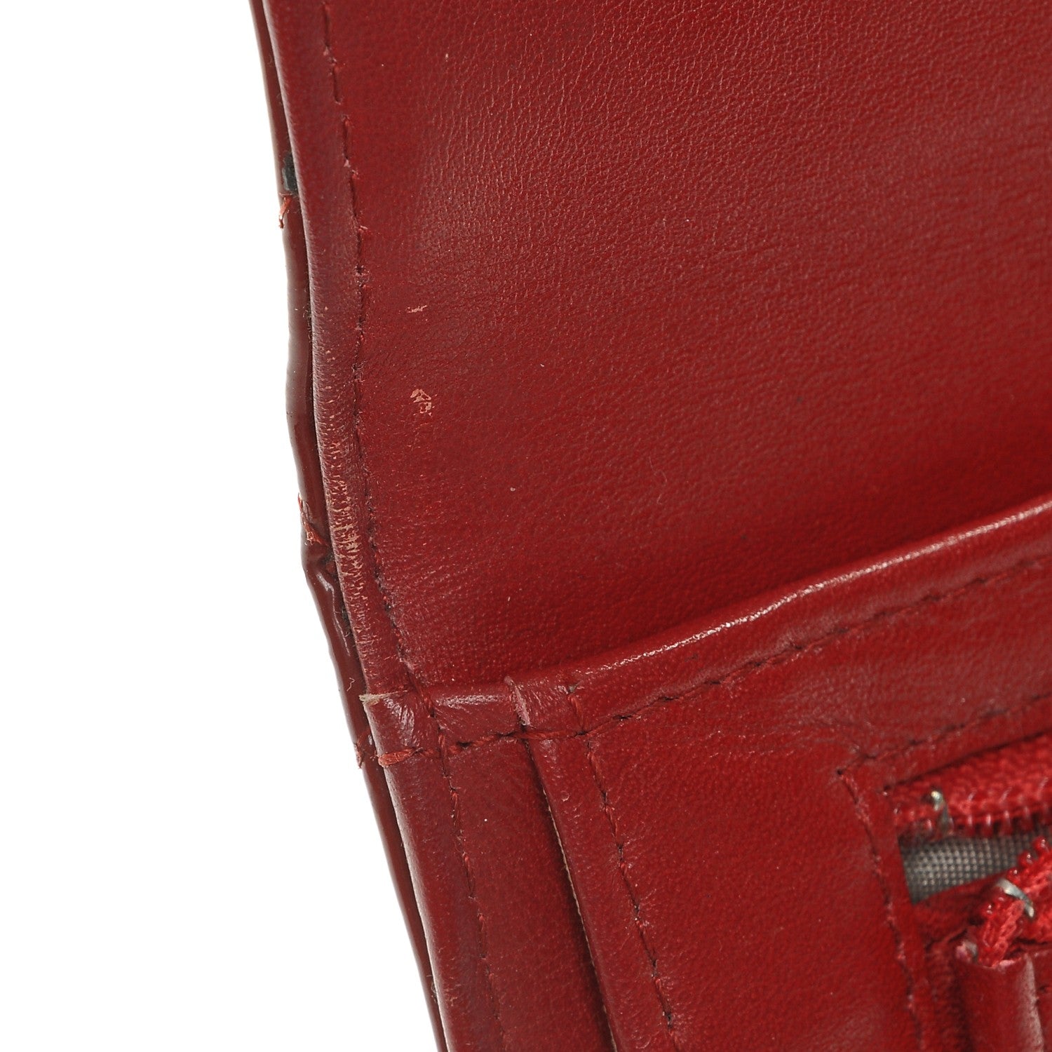 Chanel Patent Calfskin Quilted Large Brilliant Flap Wallet Dark Red 14 of 15
