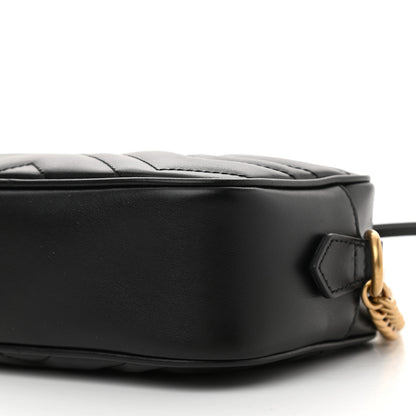 Gucci Calfskin Matelasse Mini GG Marmont Chain Shoulder Bag Black 10 of 10