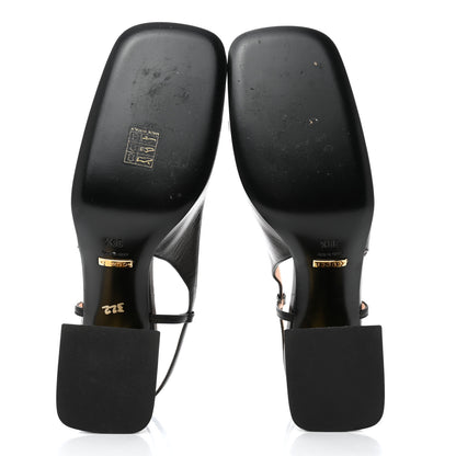 Gucci Malaga Kid Horsebit 75mm Slingback Pumps 38.5 Black 5 of 7