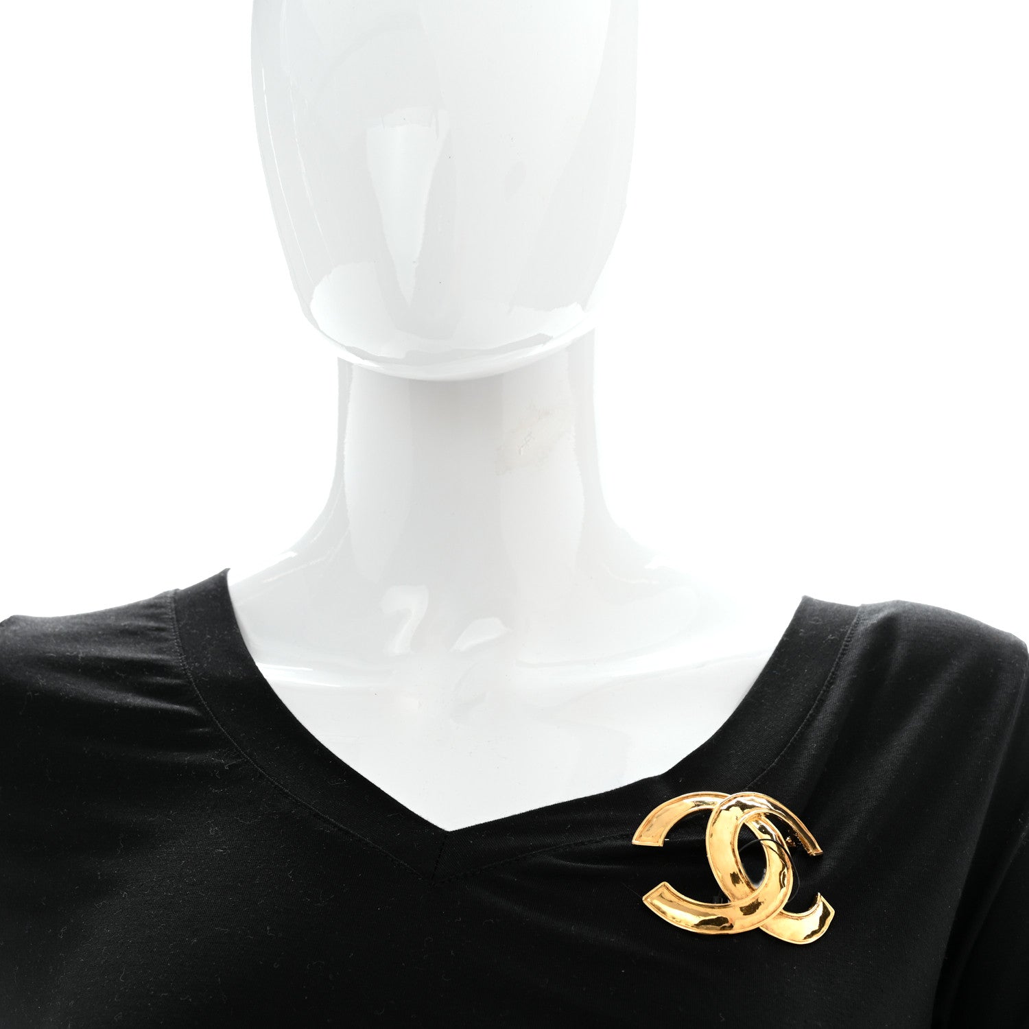Chanel Hammered CC Large Brooch Gold 2 of 4
