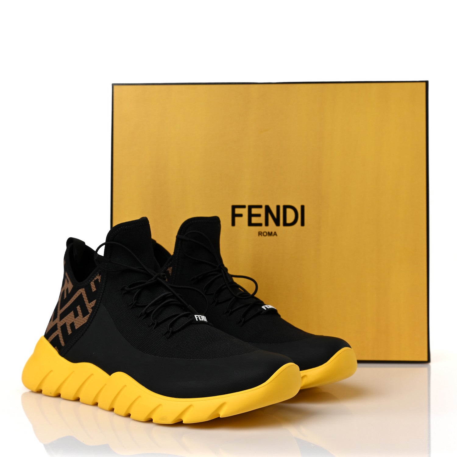 Fendi Mesh FF Mens High Top Sneakers 7 Black 8 of 8