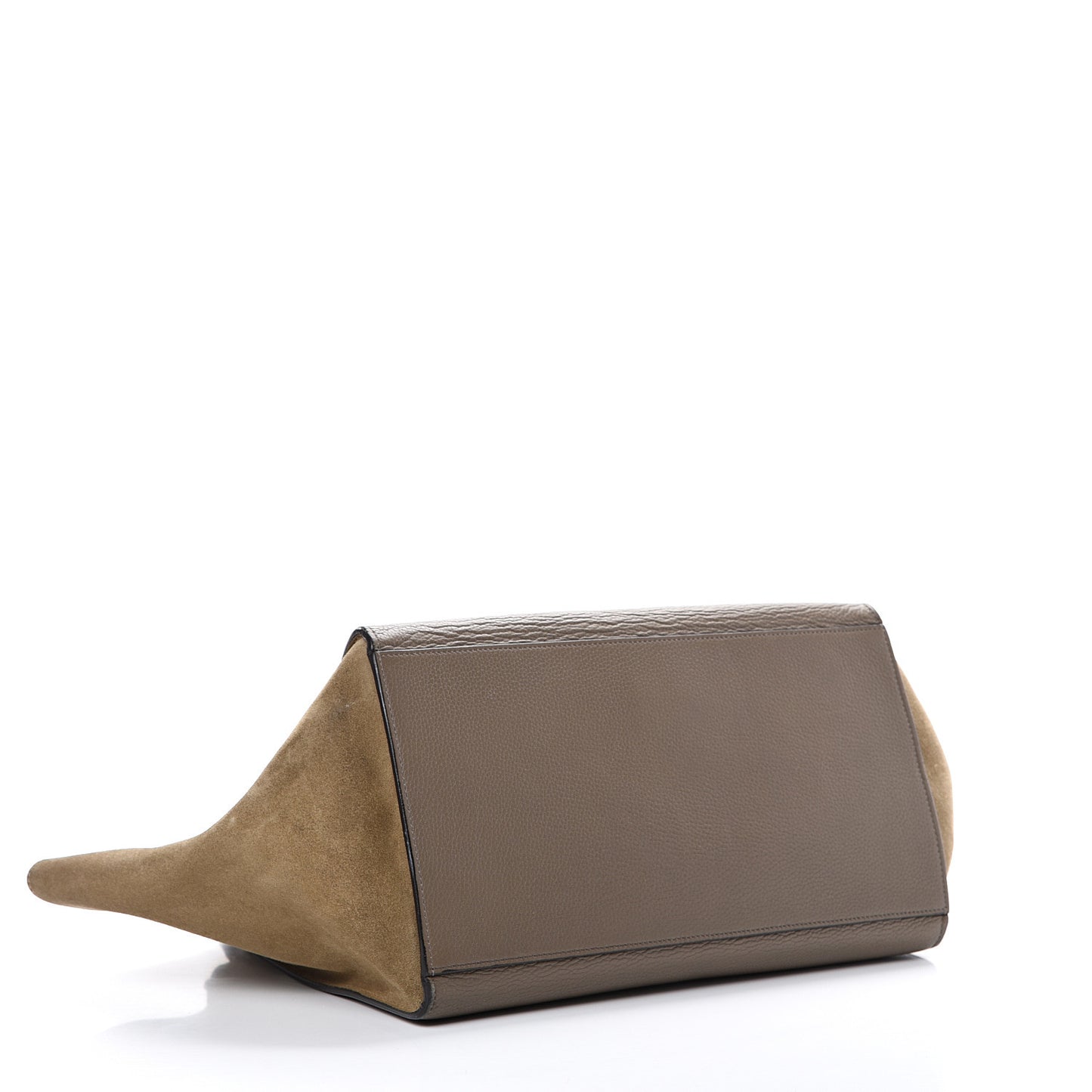 Drummed Calfskin Suede Medium Trapeze Souris