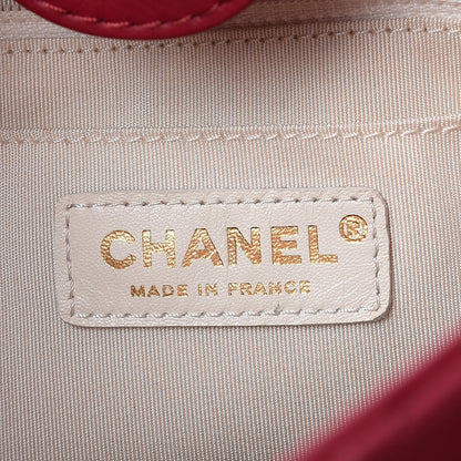 Chanel Grained Calfskin Stitched Supple Rock Shopping Tote Burgundy 6 of 12