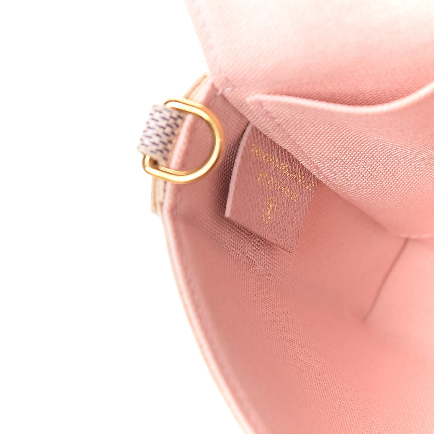 Damier Azur Pochette Felicie Chain Wallet Rose Ballerine