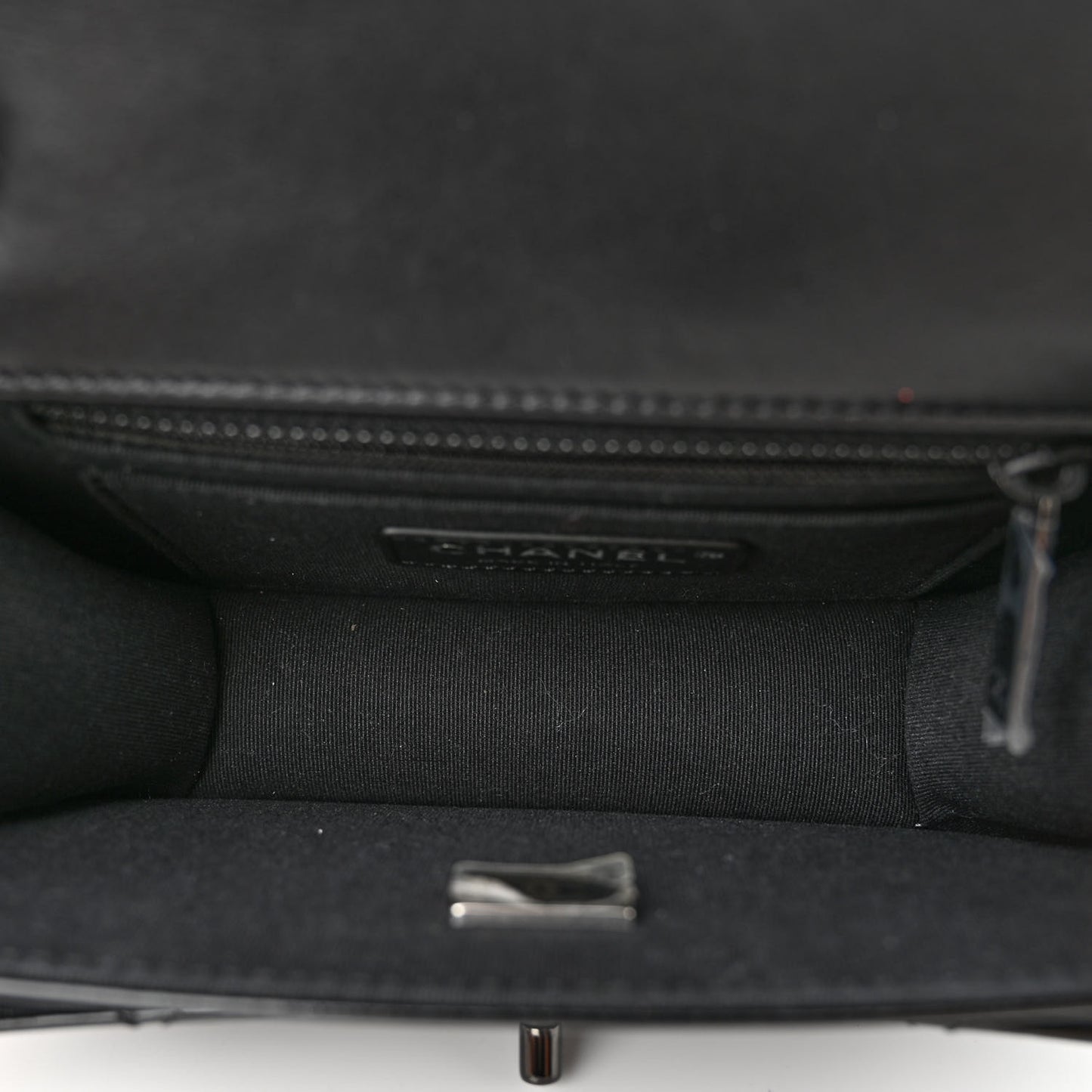 Shiny Crumpled Calfskin Quilted Double You Mini Flap So Black