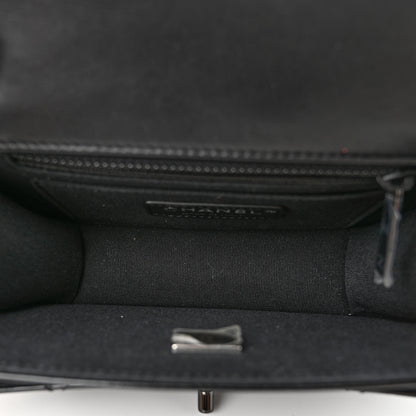 Chanel Shiny Crumpled Calfskin Quilted Double You Mini Flap So Black 5 of 10